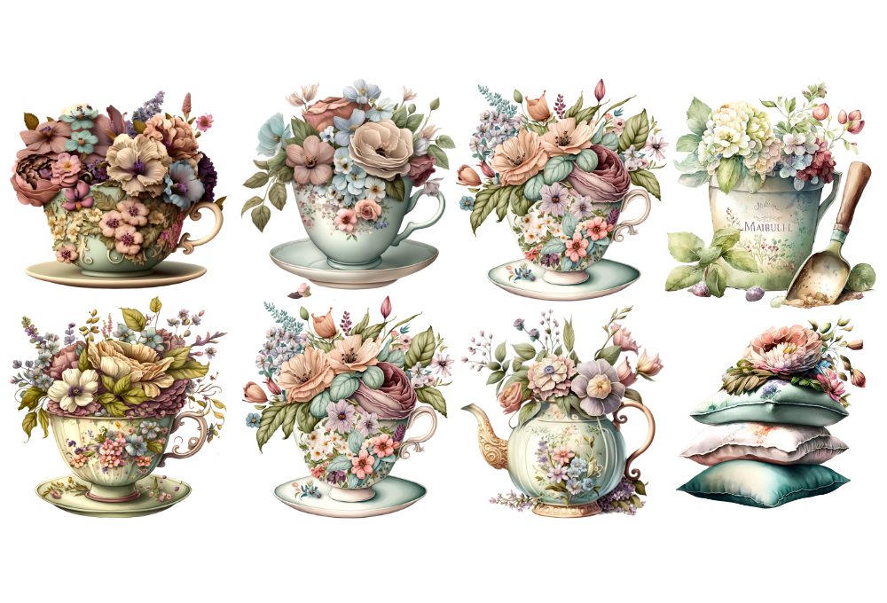 LAMINAS TRANSFER FOLRX 2 KOLETT ART CAFÉ, TÉ, COUNTRY, JARDÍN