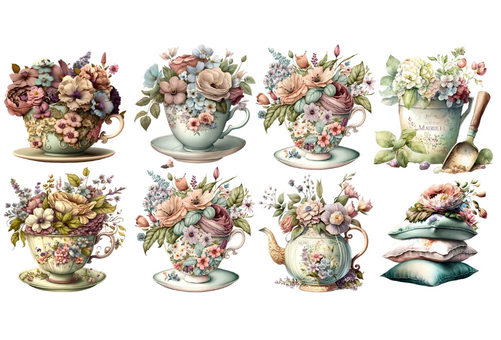 LAMINAS TRANSFER FOLRX 2 KOLETT ART CAFÉ, TÉ, COUNTRY, JARDÍN