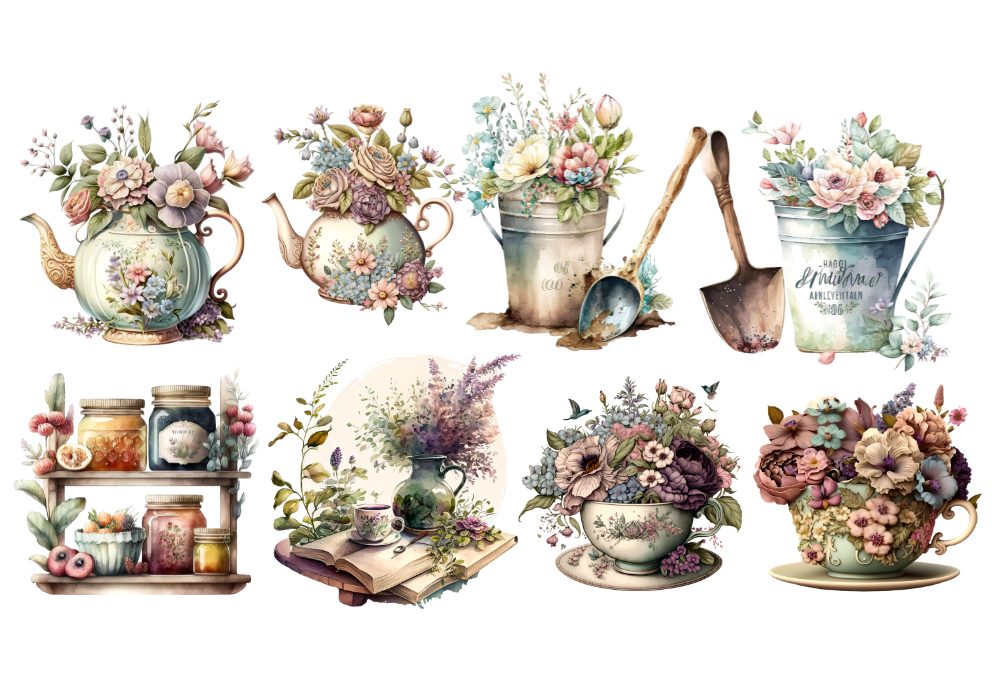 LAMINAS TRANSFER FOLRX 2 KOLETT ART CAFÉ, TÉ, COUNTRY, JARDÍN