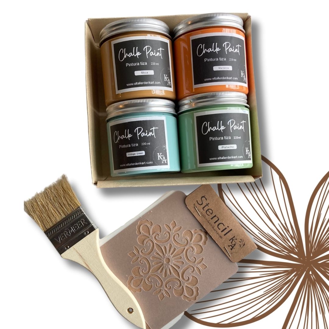 Pack 3 - 4 CHALK PAINT + PINCEL 6CM