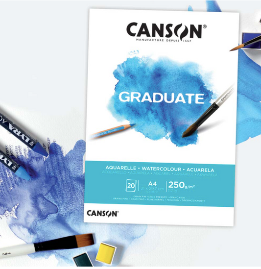 Canson - Acuarela Pad Graduate A4 250gr 20hjs