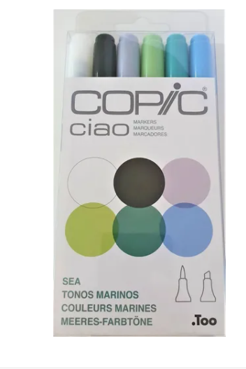 Copic Ciao 6 colores set Tonos Marinos