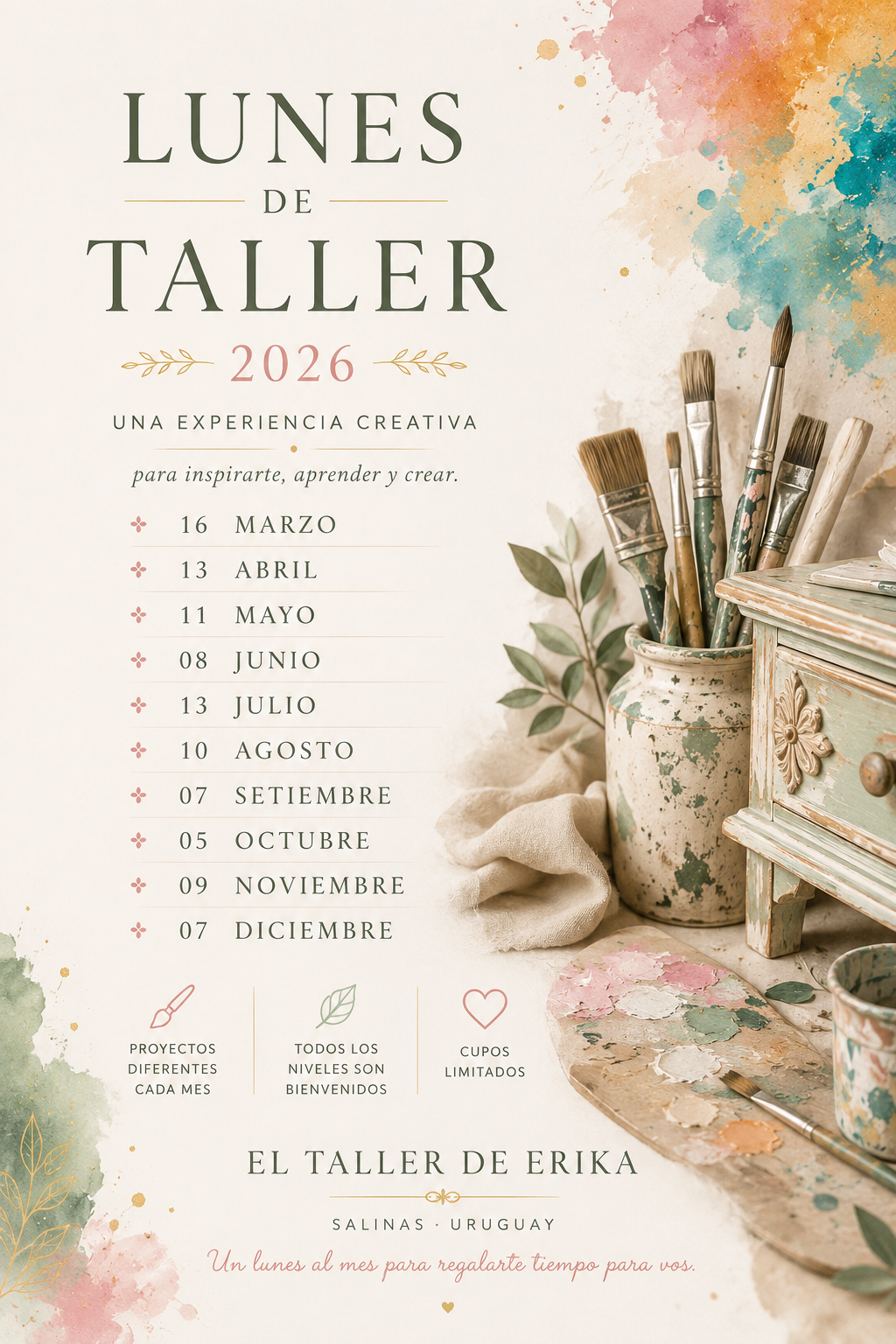 FECHAS  1 lunes al mes  !Reserva la tuya! 2026