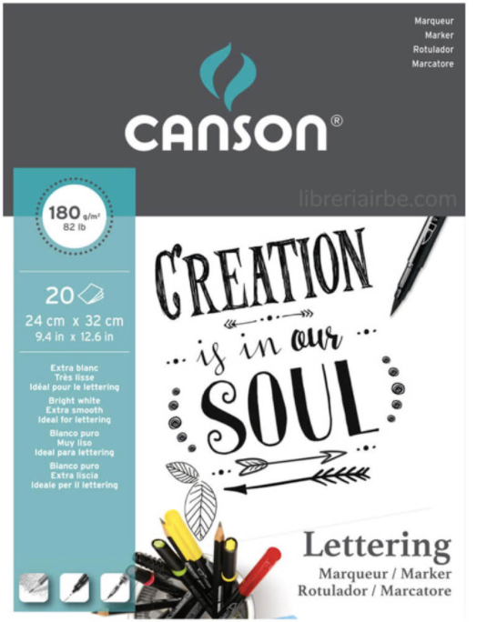Block de Papel para Lettering con Marcadores