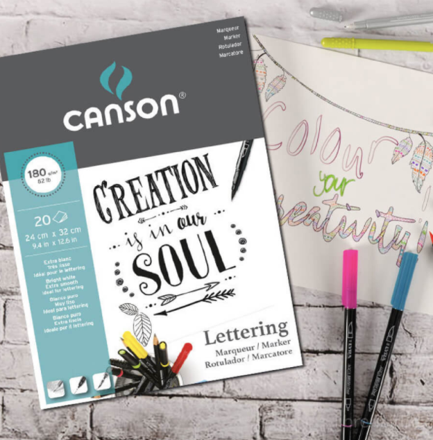 Block de Papel para Lettering con Marcadores