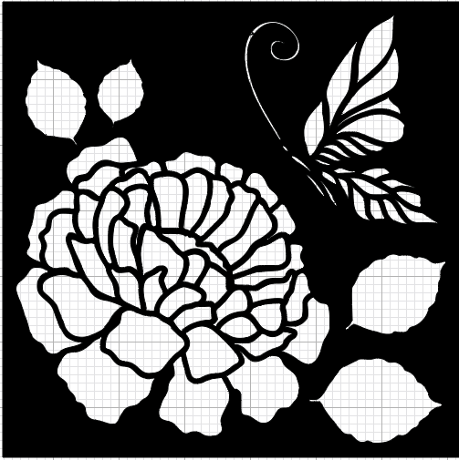 Stencil  botánico 05a
